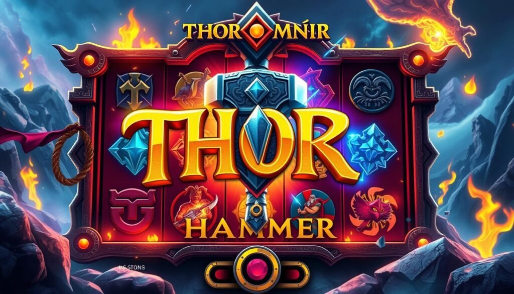 Generate an image of the Thor Hammer slot game Generate an image of the Thor Hammer slot game
